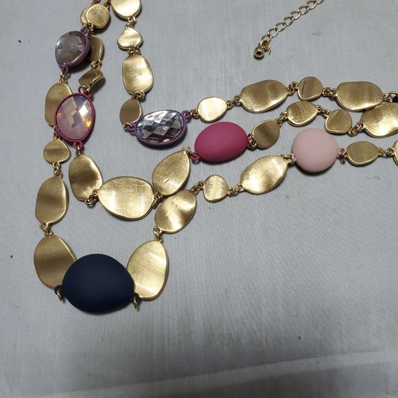 ILLUMINATA 3 strand multi color stone with Lunaria flower gold petals - Picture 7 of 7